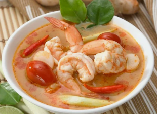 Seafood soup-Tom Yam with prawns